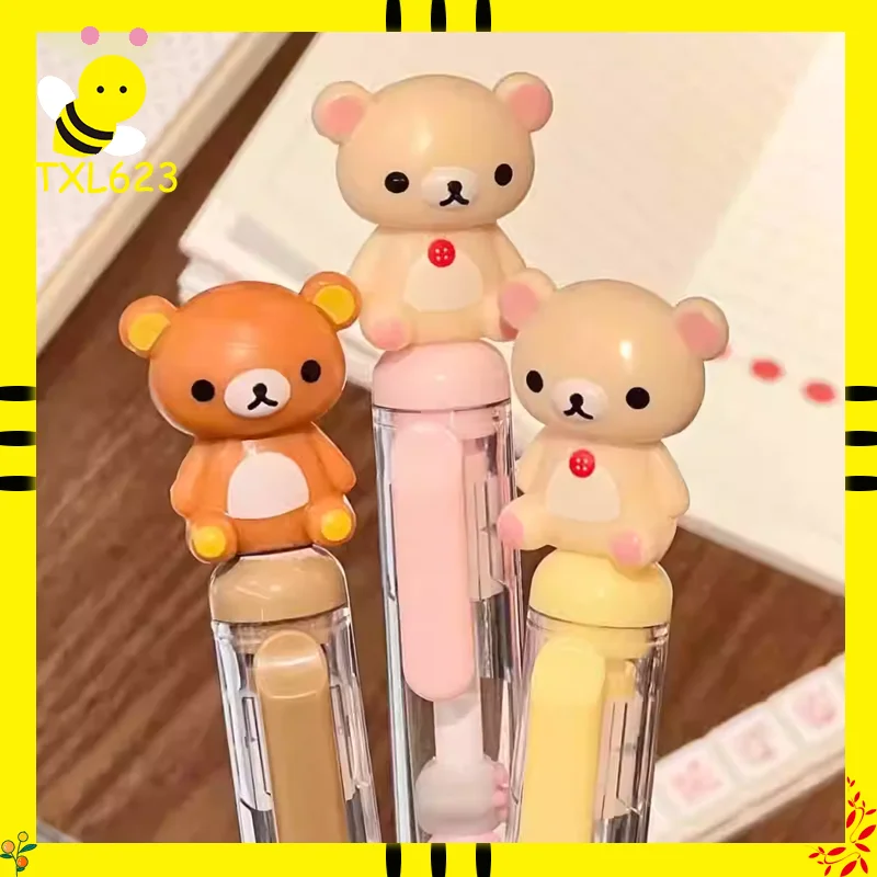 Rilakkuma Beaded Gel Pen Cartoon 0.5mm Black Ink Press Pen Signing Pen Students Exam Writing Pens Friend Girl Birthday Gifts