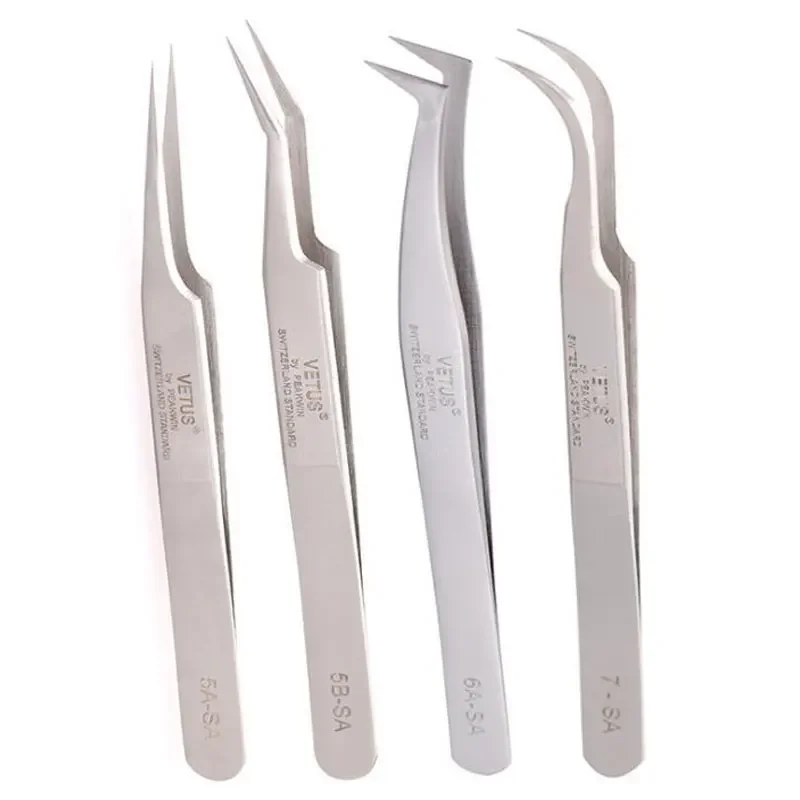 Pinça de cílios de aço inoxidável pinça anti-magnética profissional para volume 3d extensão de cílios ferramentas de maquiagem