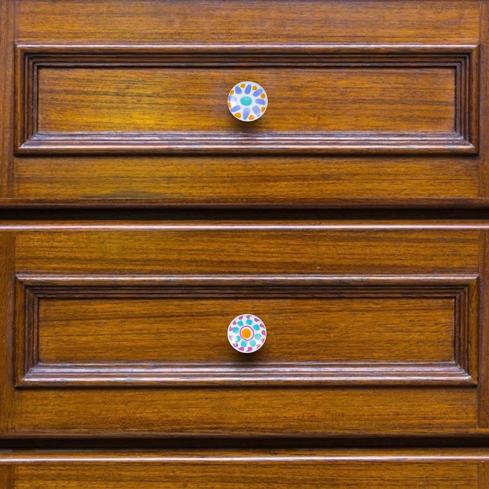 

4Pcs Cartoon Ceramic Alloy Drawer Handles Lovely Single Hole Round Wardrobe Pull Knobs Minimalist Furniture Hardware