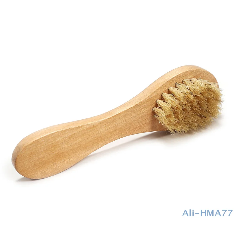 1 Pc Natuurlijke Gezicht Borstel Haren Exfoliërende Gezicht Borstels Houten Vrouw Man Huidverzorging Droog Lichaam Borstel Massager Scrubber Gereedschap