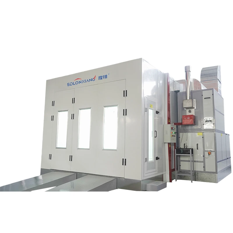 Auto Electric Heating System Car Water-Based Spray Paint Booth With LED Lighting Environmental 3 Filter Process Centrifugal Fans
