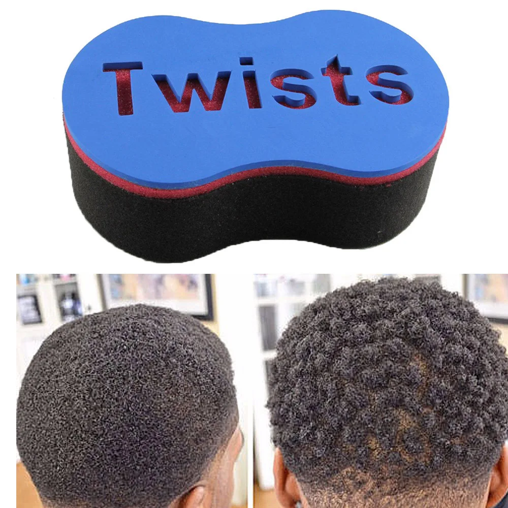 African Hair Sponge Twists for Men Hair Styling Tool Barber Brush Portable Hair Braid Twist Hairbrush