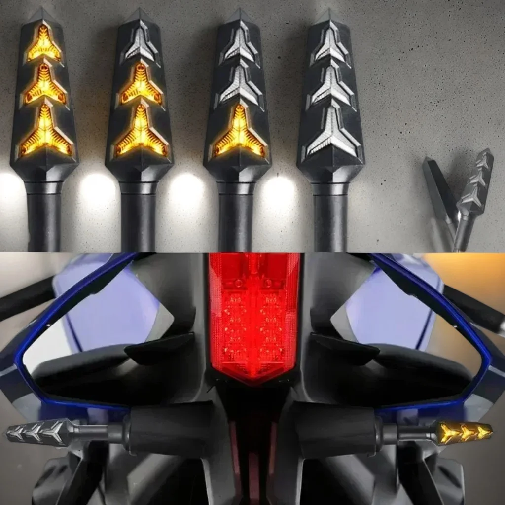 

2 шт. указатели поворота мотоцикла-светодиодные гибкие индикаторы рыбьей кости 12 В