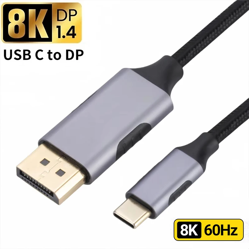 Type C to DP Cable 8K60Hz USB C to DisplayPort Cable Dynamic HDR Thunderbolt 3 4 4K For MacBook Air Pro Samsung Mobile Phone