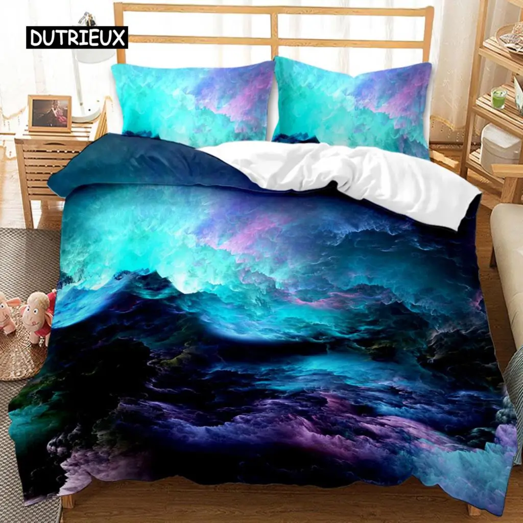 

3D Galaxy Duvet Cover Set Single double Twin/Queen 2pcs/3pcs/4pcs bedding sets Universe Outer Space Themed Bed Linen 2