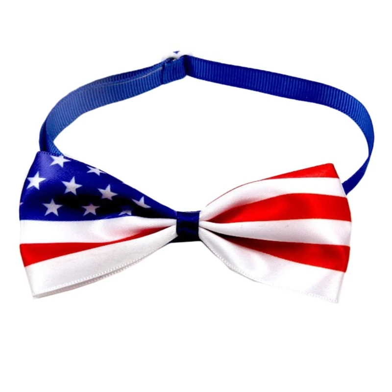 Patriotic Accessories 4th of July Hat Bowtie Necktie Beads Necklace Earrings