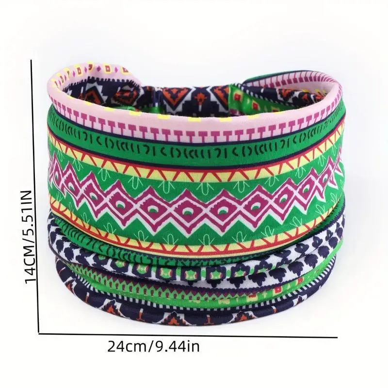Afrikanisches Tribal-Print-Stirnband aus weichem Stoff, dehnbar, für Yoga, Workout, Laufen, Haarband für Frauen – Detail 4
