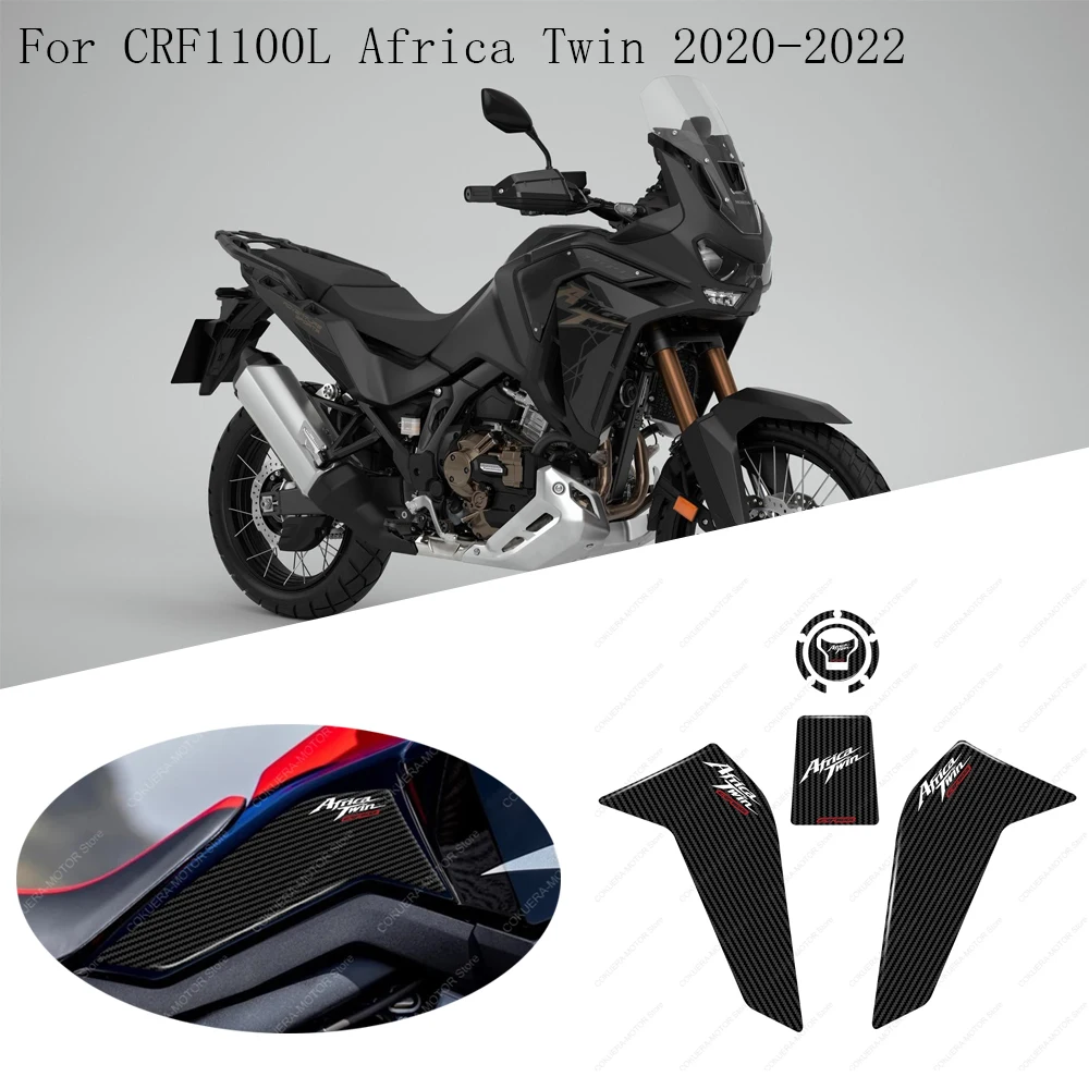 

For CRF1100L Africa Twin 2020-2022 Motorcycle Tank Pad Sticker 3D Epoxy Resin Protective Sticker Set