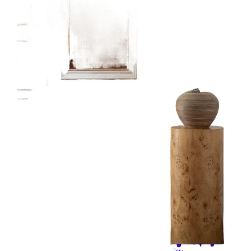 

Round stump tree tumor, veneer medieval retro, old money wabi wind edge few, bedside table flower stand