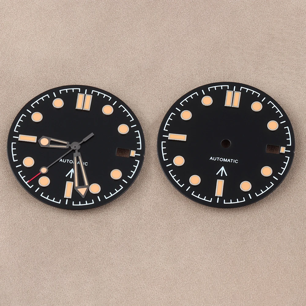 

31mm Nh35 Watch Dial Green Luminous Dial Hands for Seamaster 300 Nh35 Nh36 Movement Watch Face Ponters Modified Accessories