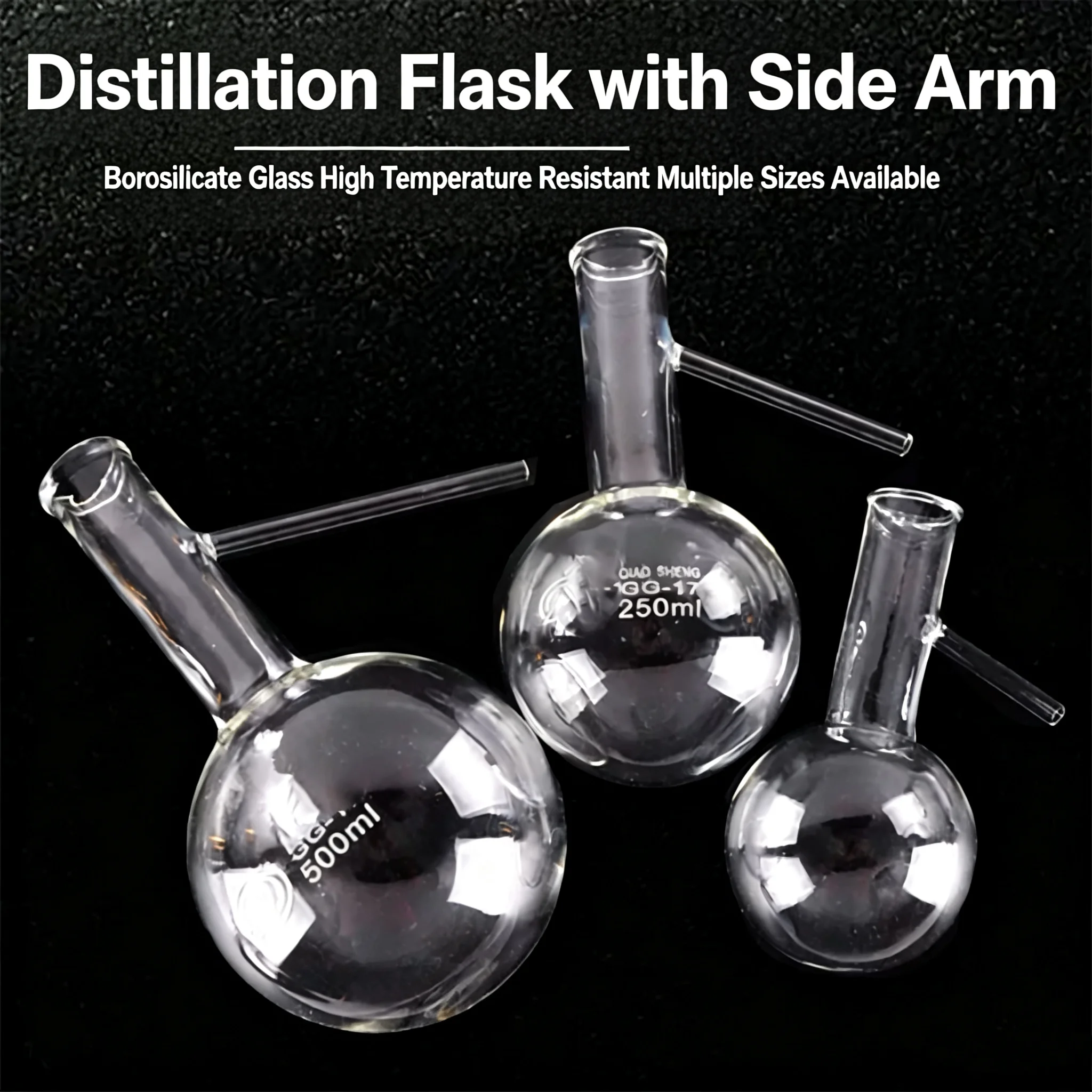 Distillation flask 150/250/500ml chemical experiment glass instrument teaching equipment distillation device container