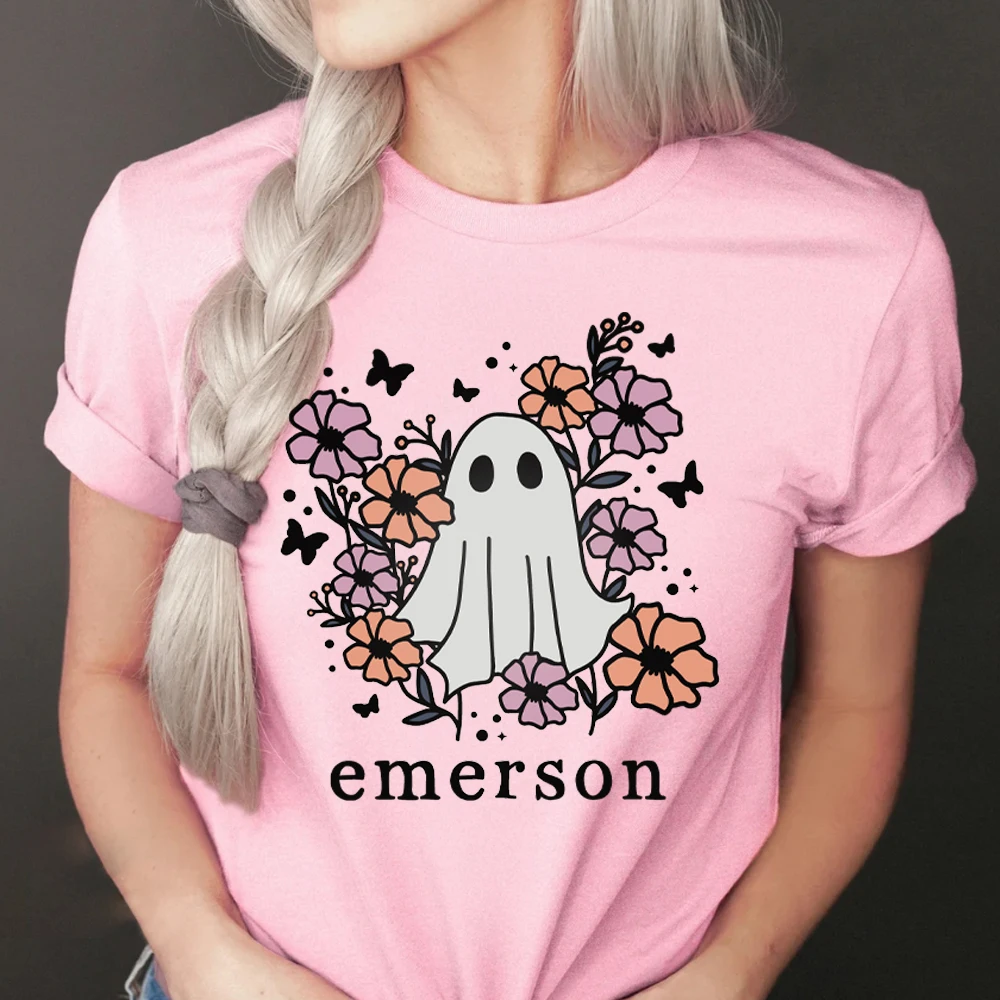 Halloween Candy Shirts Halloween Flowers Women’ S Clothing Halloween Butterfly  T-Shirts Women Lovely Spirit Shirt's for Women's