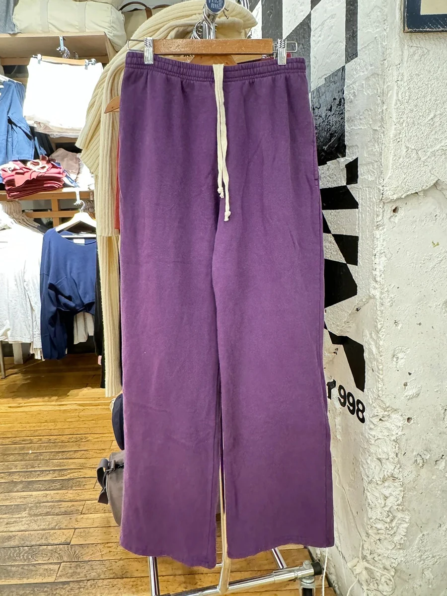 Novo roxo cordão casual em linha reta sweatpants outono algodão calças de cintura alta feminino streetwear sólido solto calças esportivas y2k