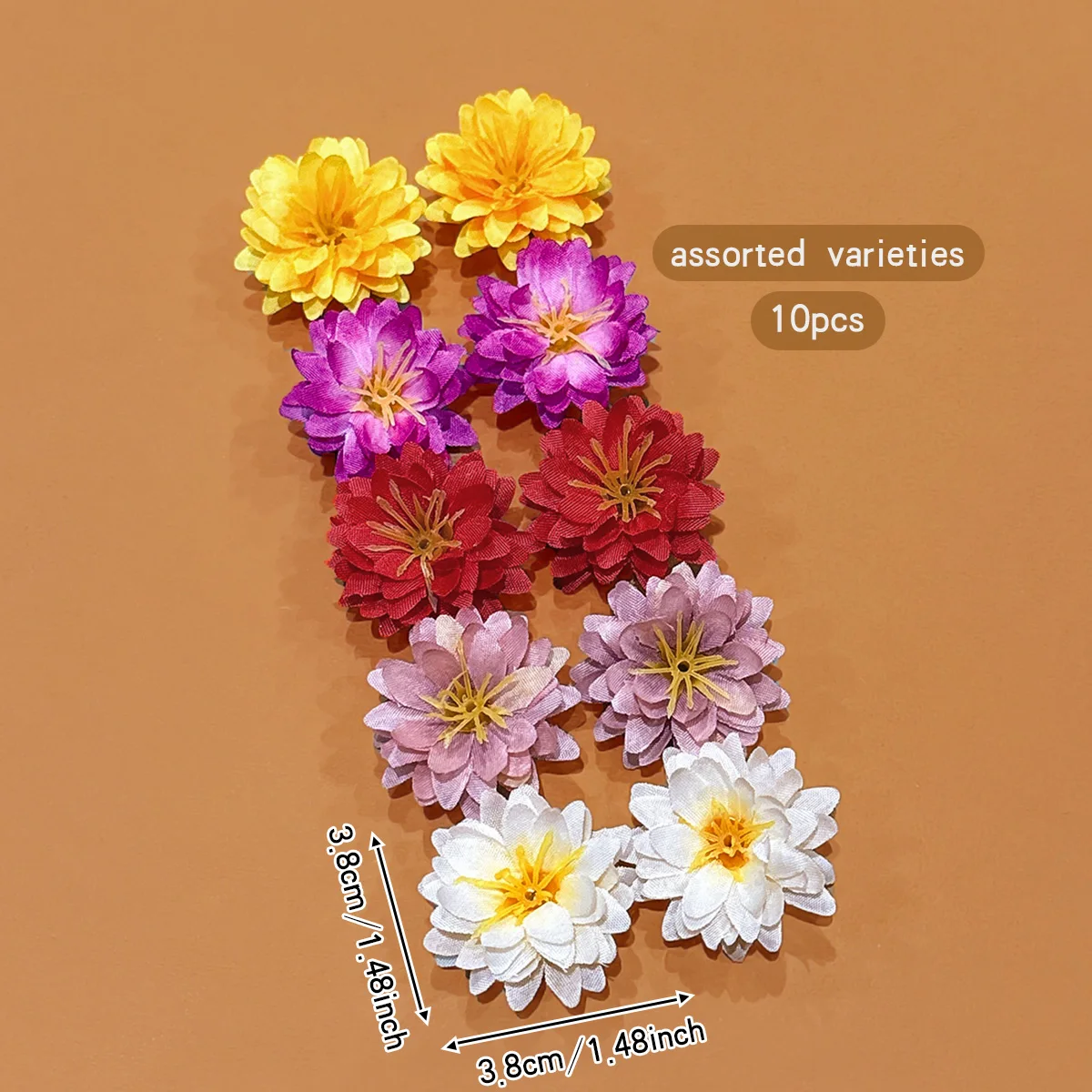 10 colorful random flower hair clips for daily use as hair accessories image 2