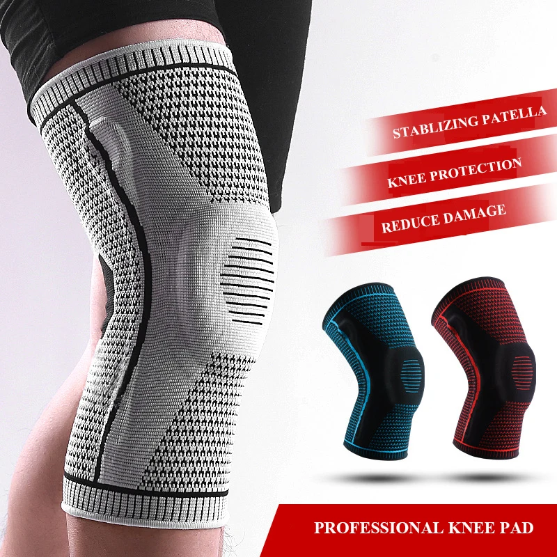 

Knee Pads Strap Patella Medial Support Strong Meniscus Silicone Compression Protection Sport Knee Braces Basketball