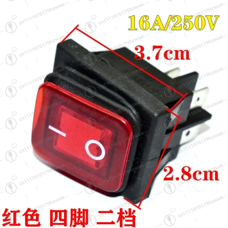 KCD4 Waterproof Rocker Switch 4 Pin 2 Position Red Illuminated 16A 250V 20A High Current Boat Switch