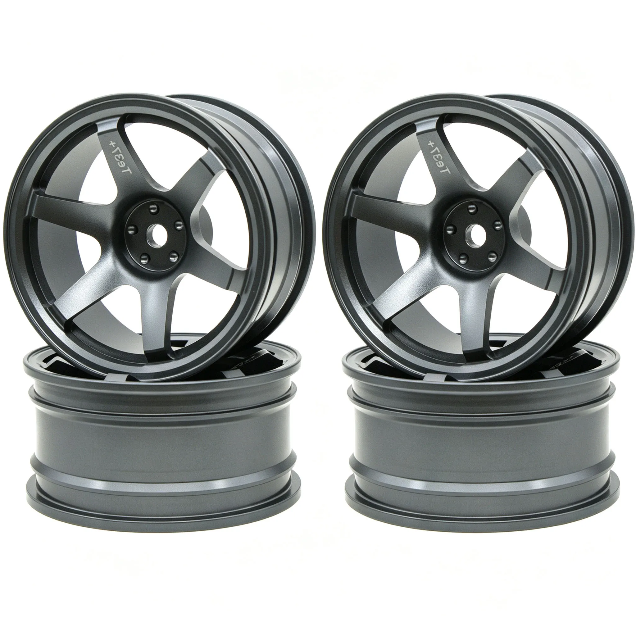 TxxRcss 1/10 RC Drift Tires And Aluminum Wheels Rims Rally Racing Tyres 12mm Hex for 1:10 Scale On Road Touring Street Car Tamiy