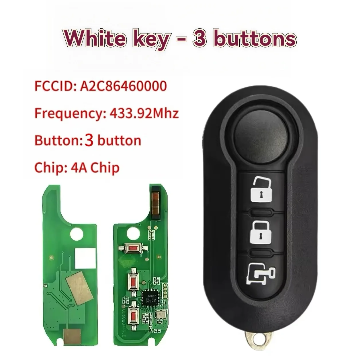 Jingxin 2/3-Tasten-PCF7945 4A-Chip 433Mhz FCCID: A2C86460000 Klappschlüssel-Fernbedienung für Fiat Strada MOBI UNO Fiorino E MAIS Autoschlüssel – Detail 3