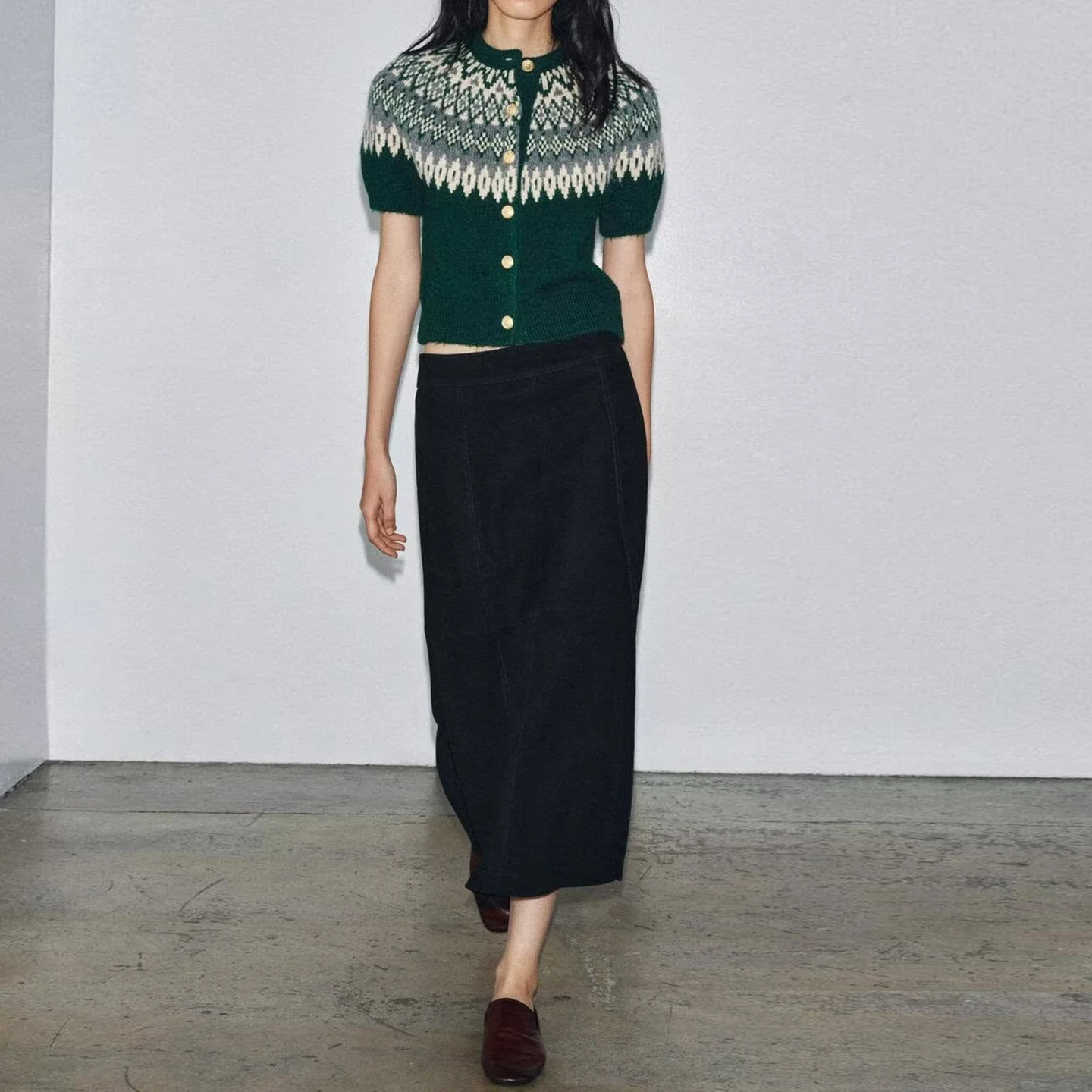 Ele Casual ort Sve lavorato a maglia Jaet da donna Faion 2025 Autunno Nuovo arrivo Z Brand Modello geometrico Design con bottoni