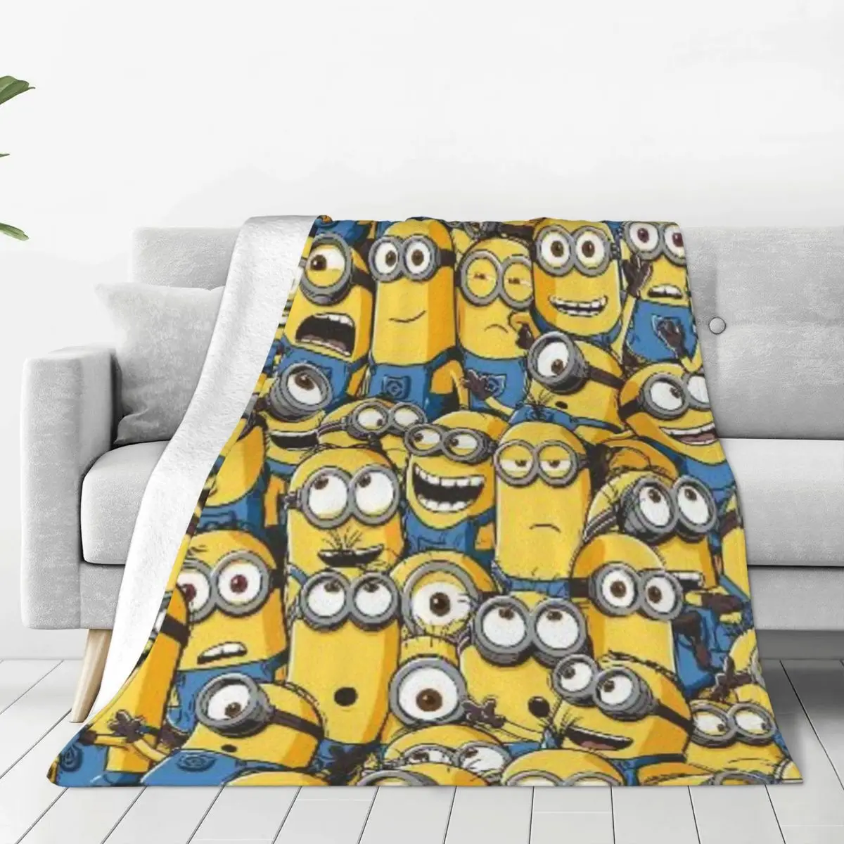 Minions Plush Flannel Blanket - Warm and Snuggly Fleece Throw for Couch, Bed, and Camping Adventures Any Time of Year