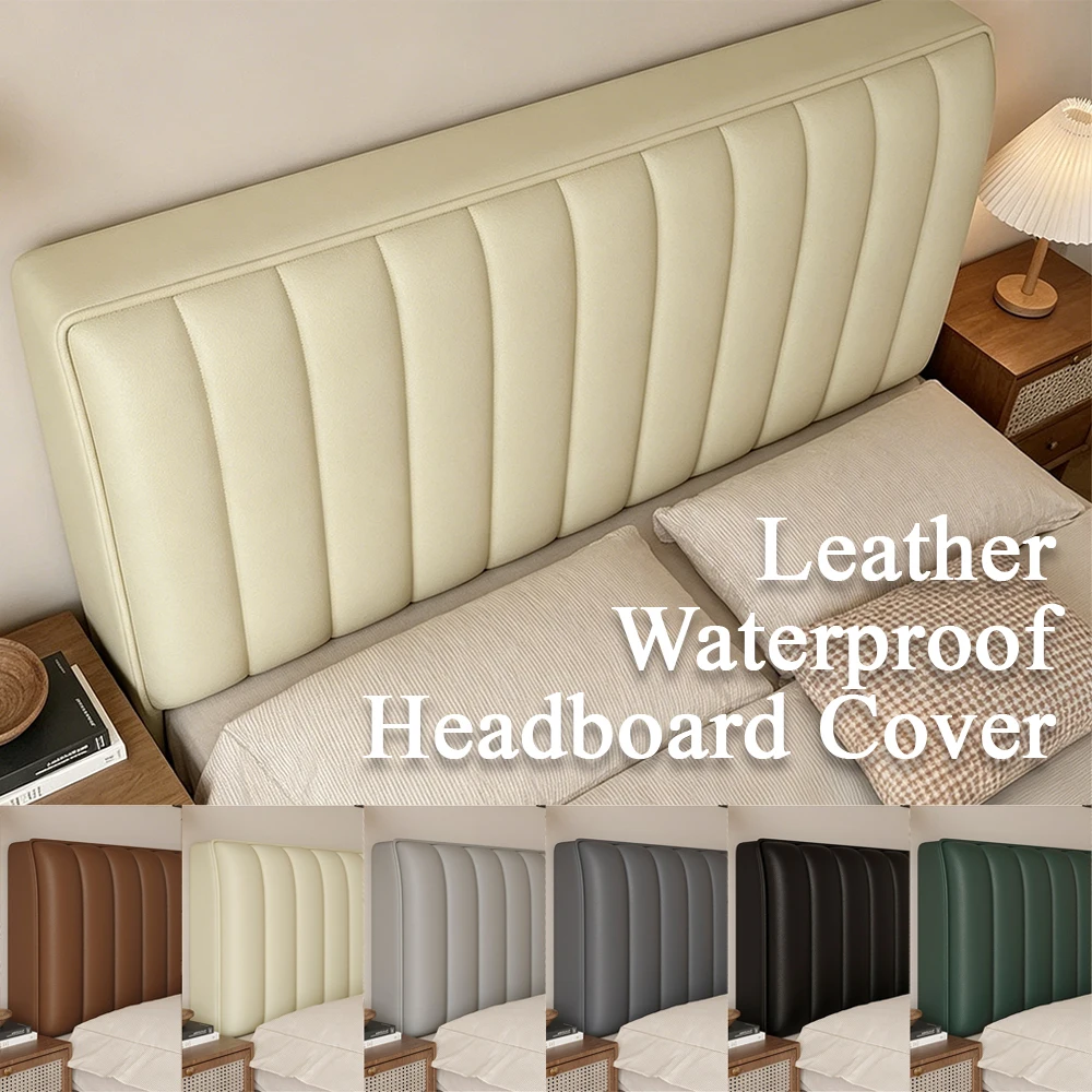 2026 New PU Leather Thickened Headboard Cover High-End Feel Comfortable and Durable 360° Full Wrap Soft Cushion Headboard Cover