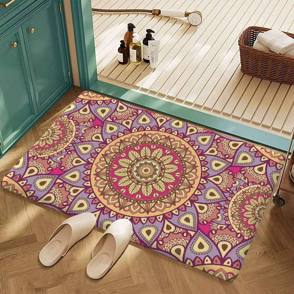 الكلاسيكية الأزهار نمط المدخل السجاد مستطيل المضادة للانزلاق المنزل لينة Badmat الباب الأمامي داخلي سجادة خارجية ممسحة منطقة البساط #4