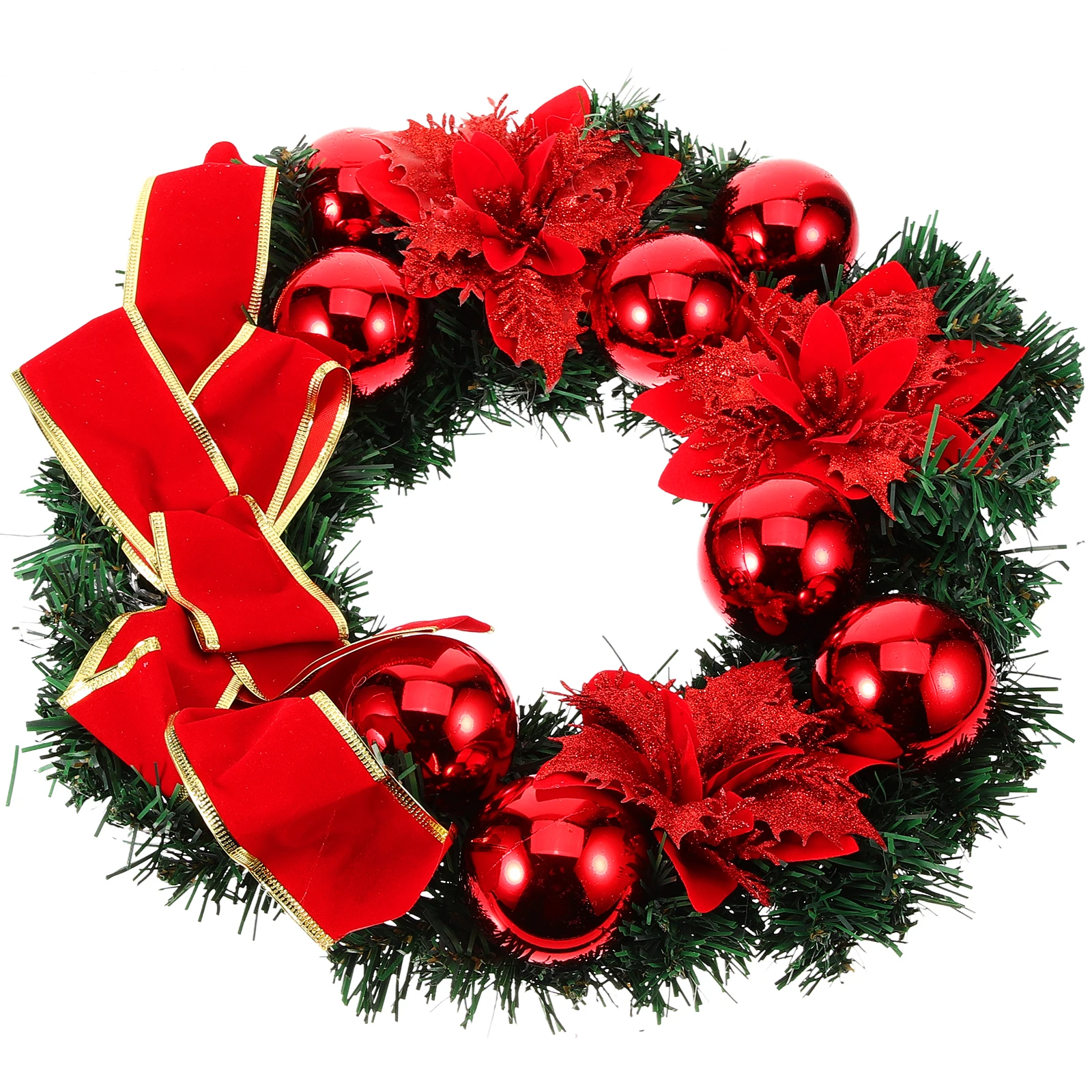 

Window Christmas Wreath Outdoor Decorations Artificial Wrought Iron Realistic Garland Holiday