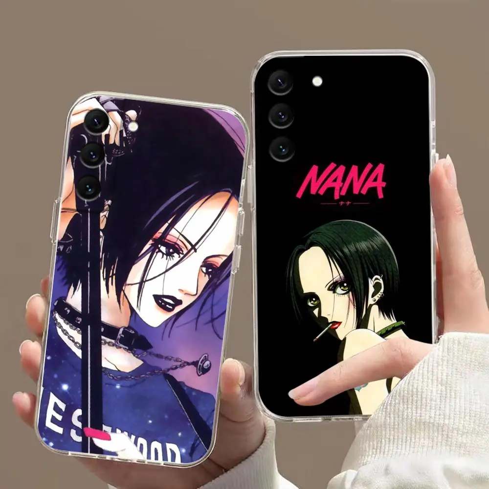 Clear Phone Case For Samsung S23 S22 S21 S20 FE S10 NOTE 10 A12 A10 A03S A04 PLUS ULTRA 5G Case Nana Osaki on Purple Tie Dye