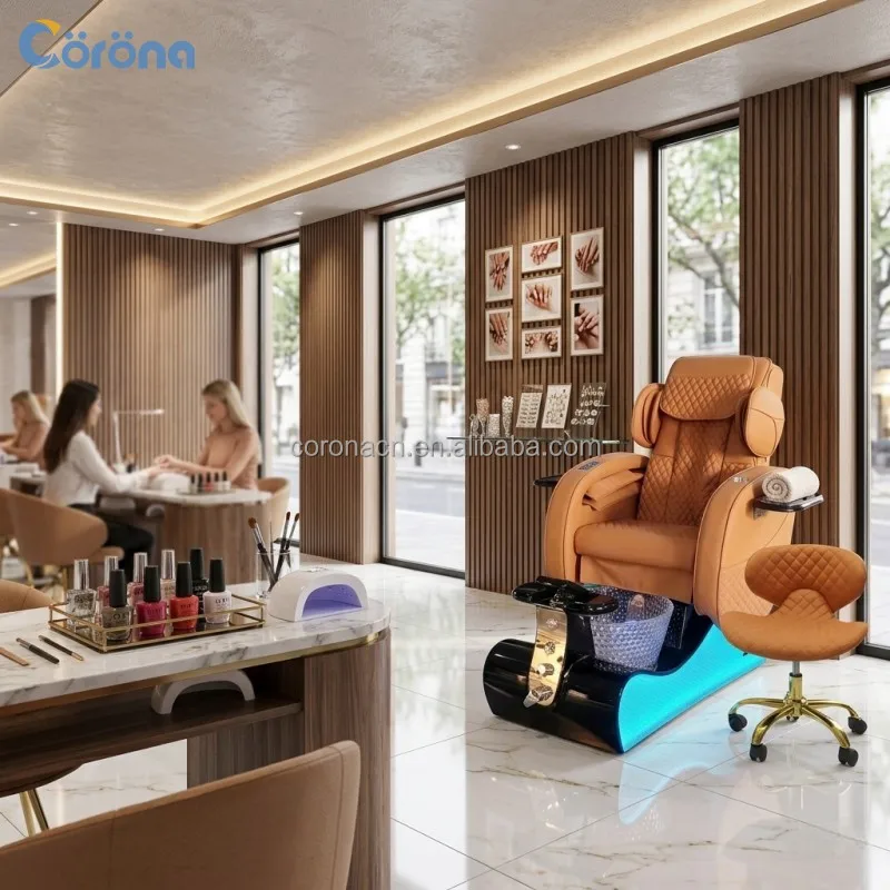 Electric Foot Massage Chair Massage Pedicure Chair Spa Chair For Beauty Salon With Foot Bath