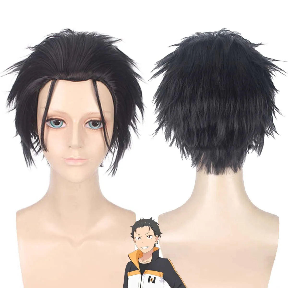 ผู้ชาย Re Zero เริ่มต้นชีวิตในอีกโลกหนึ่ง Subaru Natsuki คอสเพลย์วิกผม