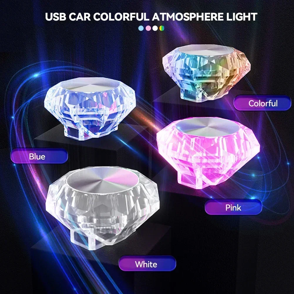 

Красочный USB окружающий светодиодный светильник Портативная автомобильная атмосферная лампа Декоративное внутреннее освещение Универсальный Plug Play Auto Ambiance Light