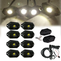 Waterproof 4/6/8 Pods LED Rock Lights Kit Car Atmosphere Lamp for Offroad Truck SUV 4x4 ATV Jeep Neon Underbody Trail Rig Light