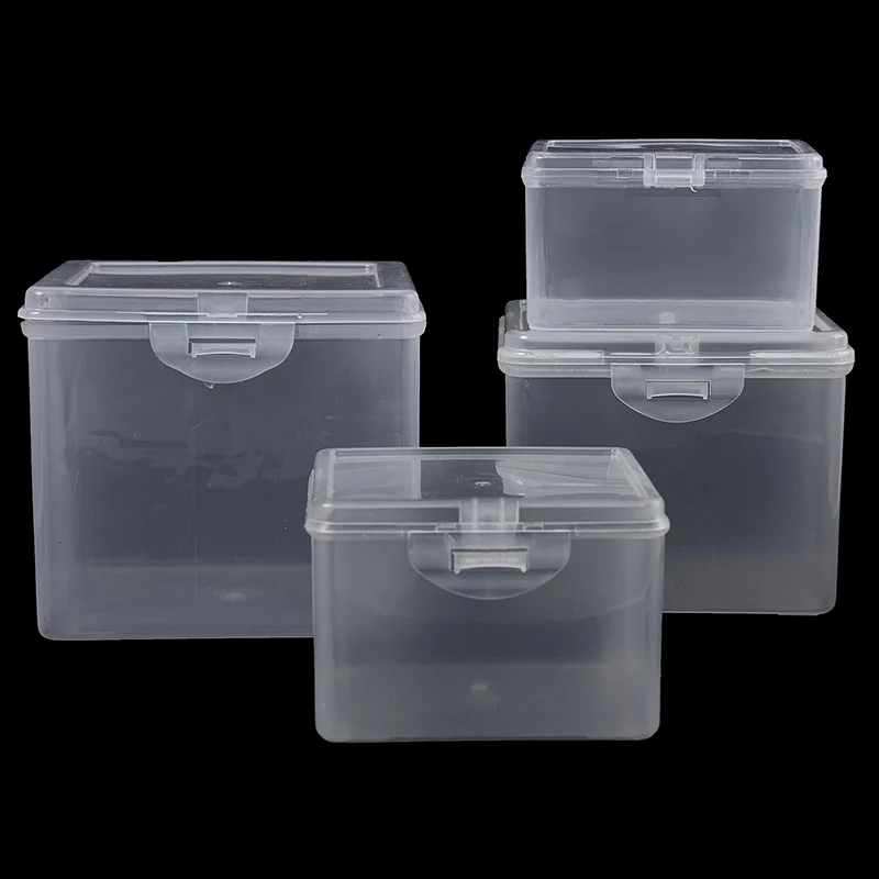 Clear Storage Box with Lid for Jewelry Stationery Headwear Rectangular Plastic Collection Case Multipurpose Home Organizer Box