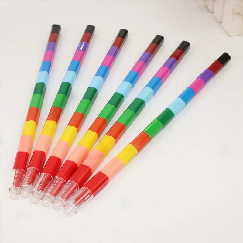 Ellen Brook 1 PCS Stationery School Supplies Building Blocks Cute Lovely Candy Color Gel Pens Student 1 Pcs With 12 Colors