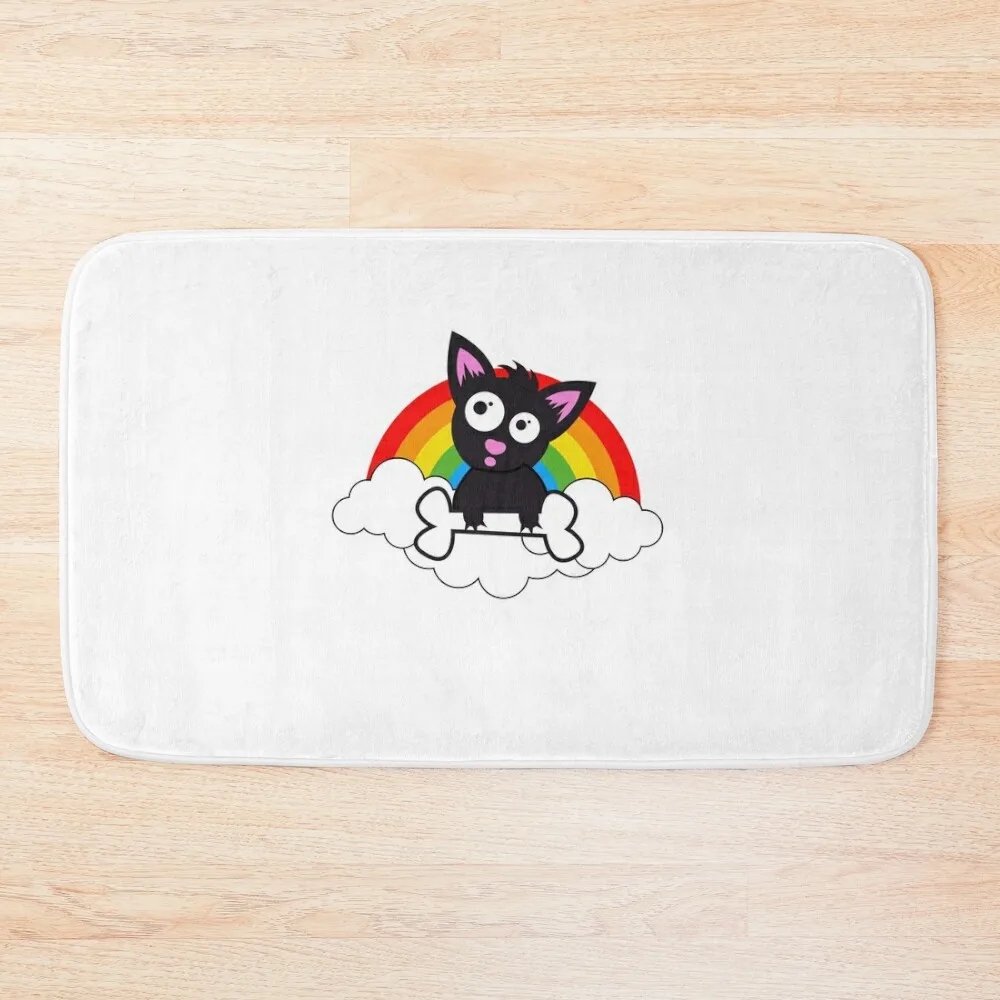

cat on rainbow Bath Mat Anti-Slip Shower Absorbent Carpet For Bathroom Mat