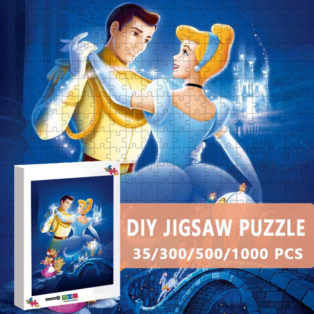 

500 Pieces Cinderella Jigsaw Puzzle Assembling Picture Disney Princess Decompression Toy for Adult Children Kid Educational Gift