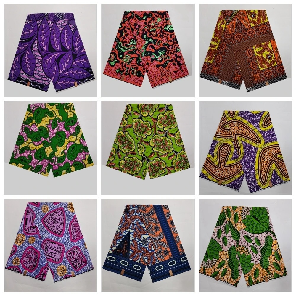 African Wax Fabric Lastest Prints 100% Cotton Sewing Material High Quality Pagne Nigeria Ankara 2021 Printed For Sewing Dress