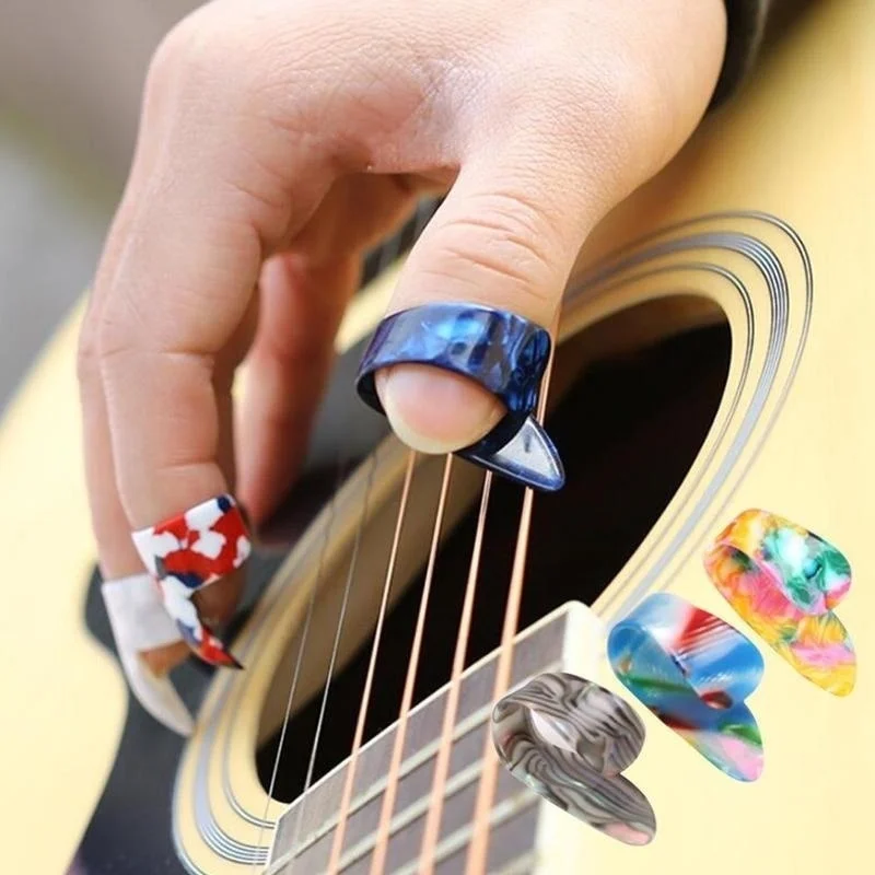 4Pc/Set Guitar Part Finger Picks Guitar Picks Pickup Guitar Bass Fingerstyle Thumb Plectrums Pick Plectrum Guitar Strap Accessor