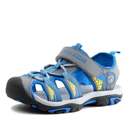 ULKNN 2025 Kids Sandals Girls Leather Summer Shoes For Boys Sandal Beach Children Shoe Cut-out Quick-Dry Breathable Water Sandal