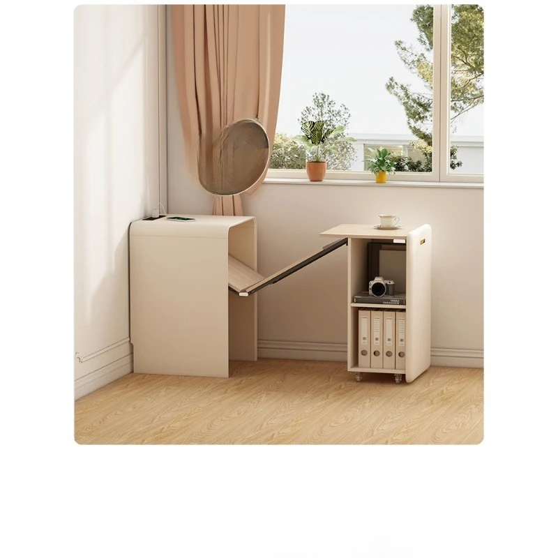 

Italian minimalist solid wood paint dresser makeup integrated desk with rack