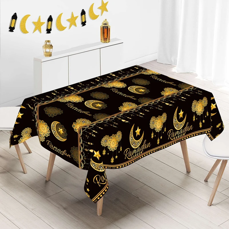 Ramadan Decor Tablecloth EID Mubarak Decor For Home 2024 Ramadan Kareem Islamic Muslim Party Eid Al Adha Gifts Happy Eid Al Fitr