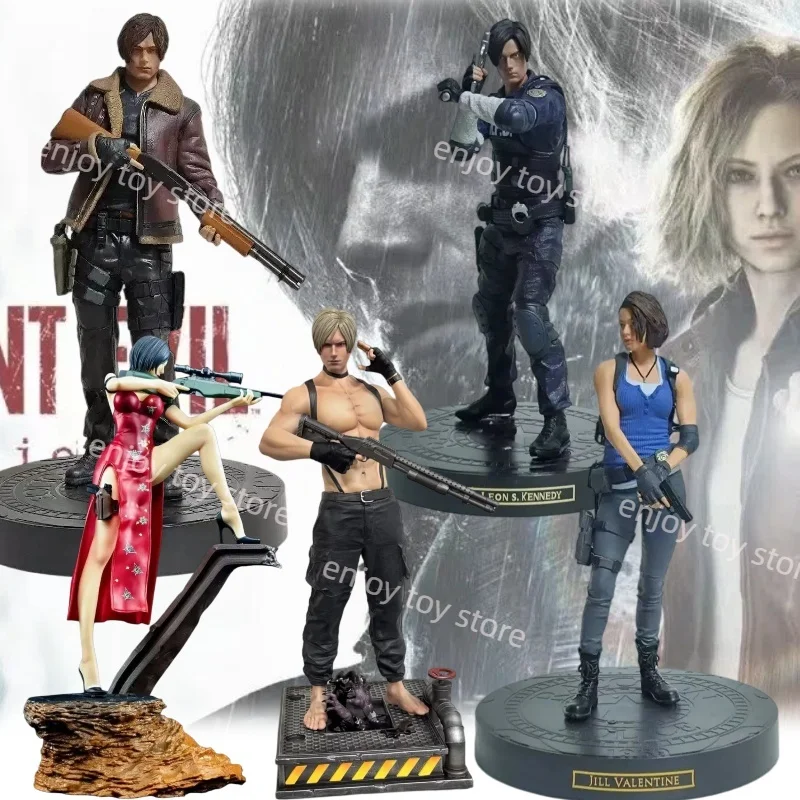 

New 30cm Resident Evil Leon Action Figure Red Dress Ada Wong High Quality Jill Model Figure Anime Toys For Kid Birthday Gifts ﻿