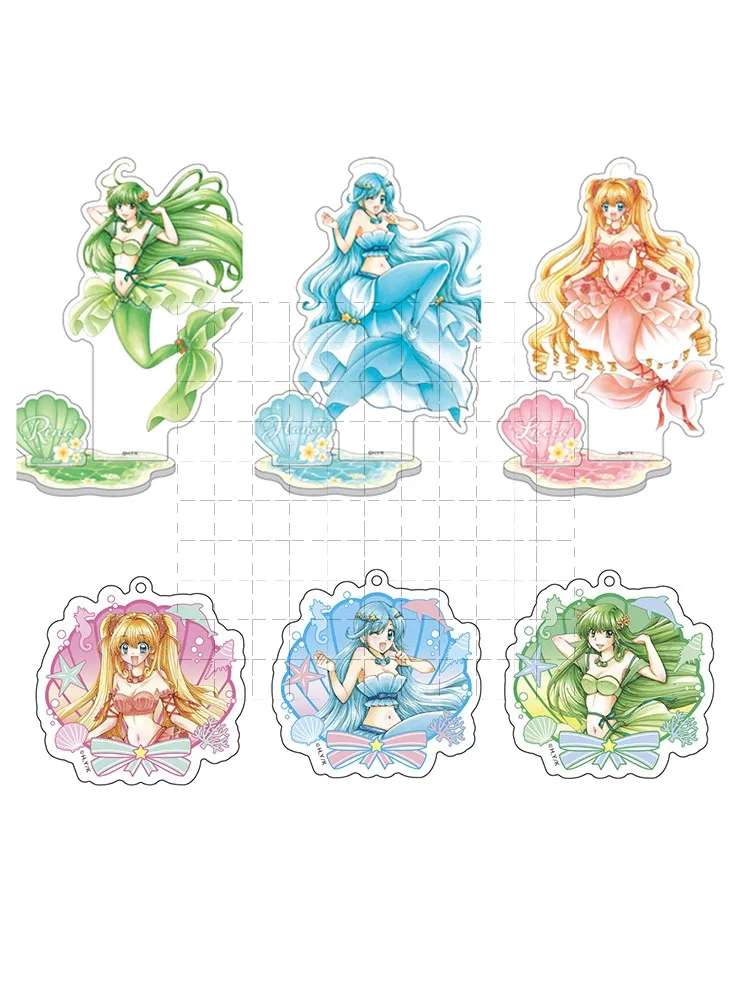 Anime Figure Mermaid Melody Pichi Pichi Pitch Acrylic Stand Cosplay Nanami Ruchia Lucia Hanon Hosho Model Plate Fans Gift Props