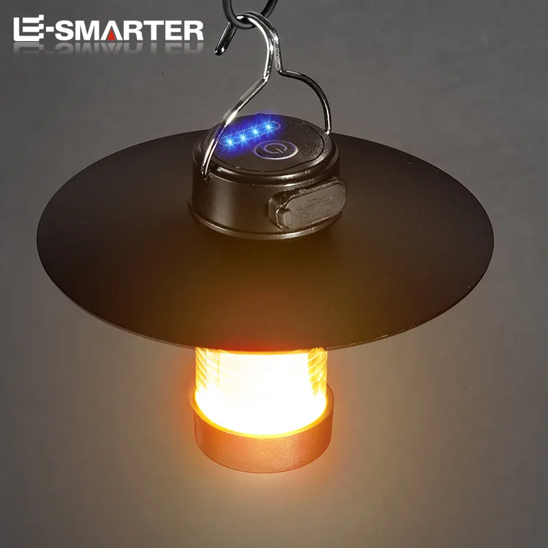 LED Camping Lights Lights Magnet Emergency Light Type-c Charging Camping Lantern Ściemnialne lampy wiszące do podróży na zewnątrz