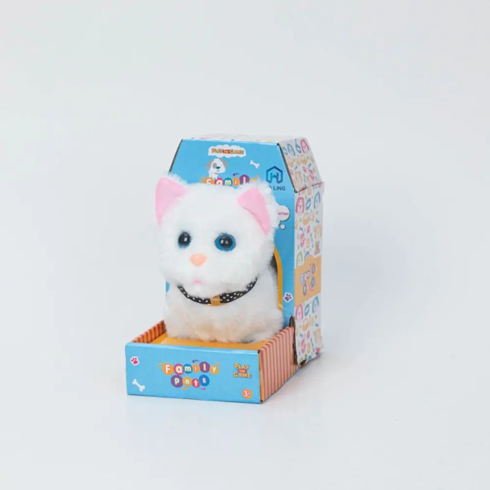 Creative Interactive Cute Electronic Pet Cartoon Soft Meow Cat Toy Plush Stuffed Voice Walking Cat Plush ​Doll Kids