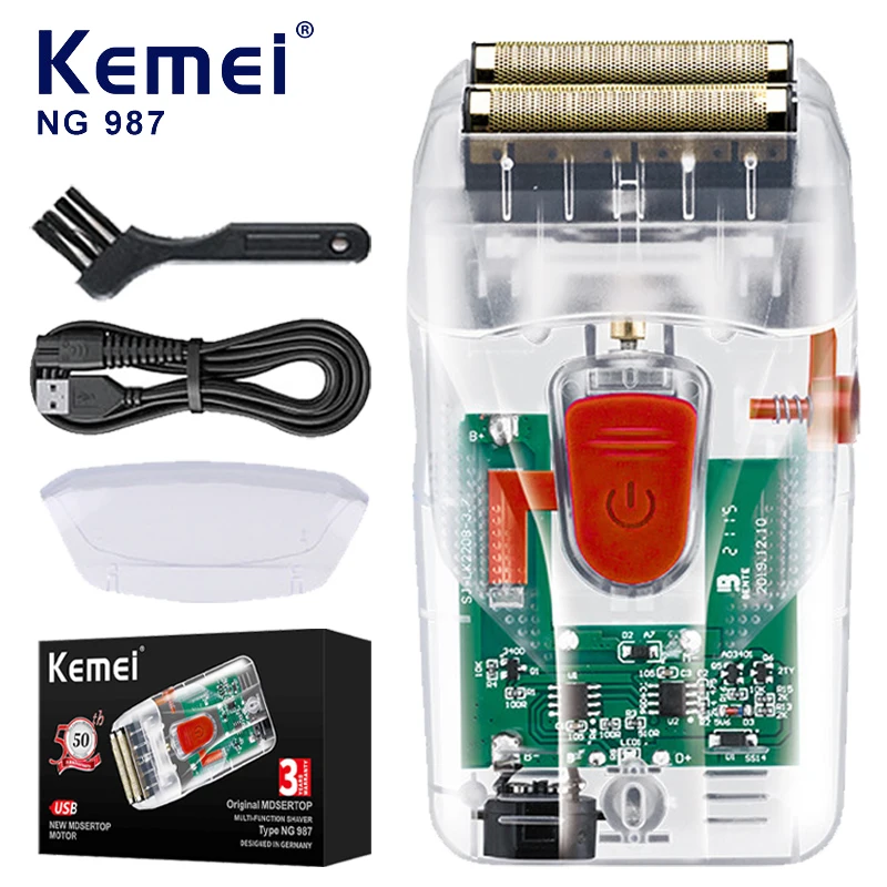 

Kemei KM-NG987 Foil Barber Electric Shaver For Men Hhair Bald Hhead Shaving Machine Beard Electric Razor USB rechargeable