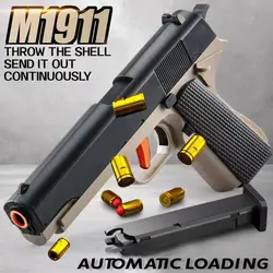 2024.Black Automatic Colt 1911 Automatic Shell Soft Bullet Toy Gun pistola ad aria CS Shooting arma Boy Toy (accensione continua)