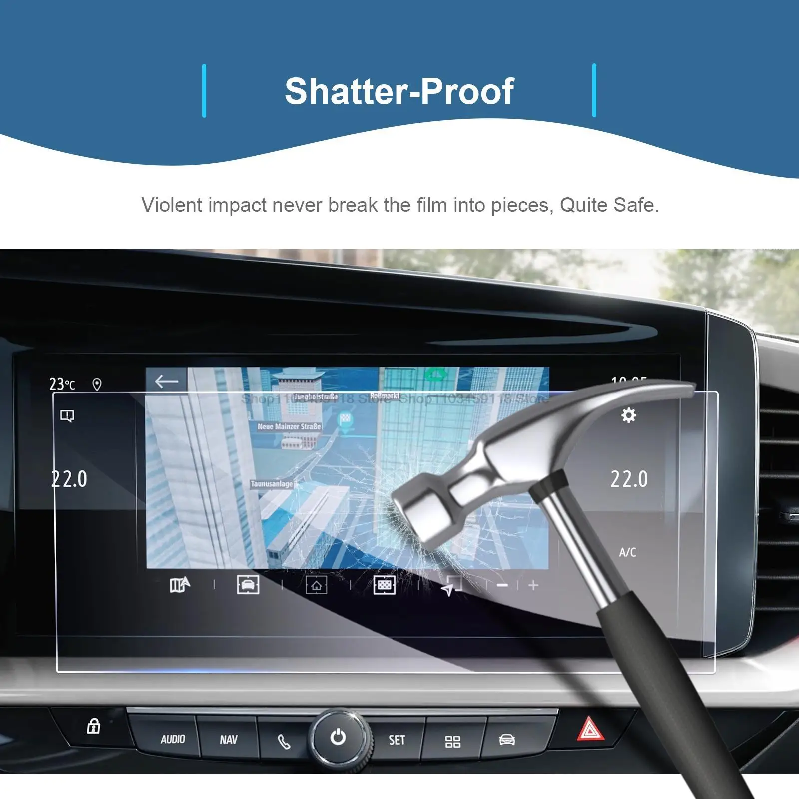 Tempered Glass Film For Opel Mokka B/Mokka-e/Grandland 2022 10 Inch Car Navigation Screen Protector Auto Interior Accessories