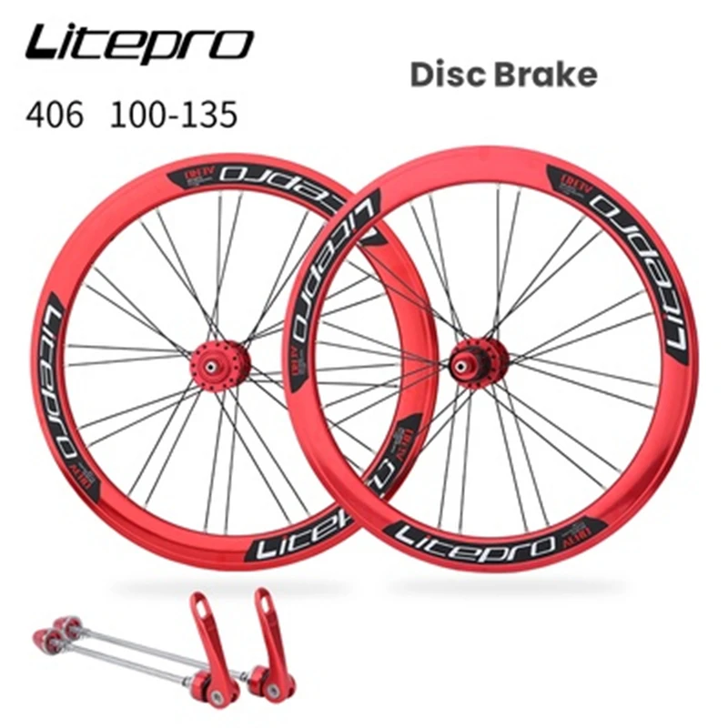 LP Litepro Folding Bike 20 inches 406 451 high frame Wheel Set 100/135 Disc Brake V Brake Aluminium Alloy