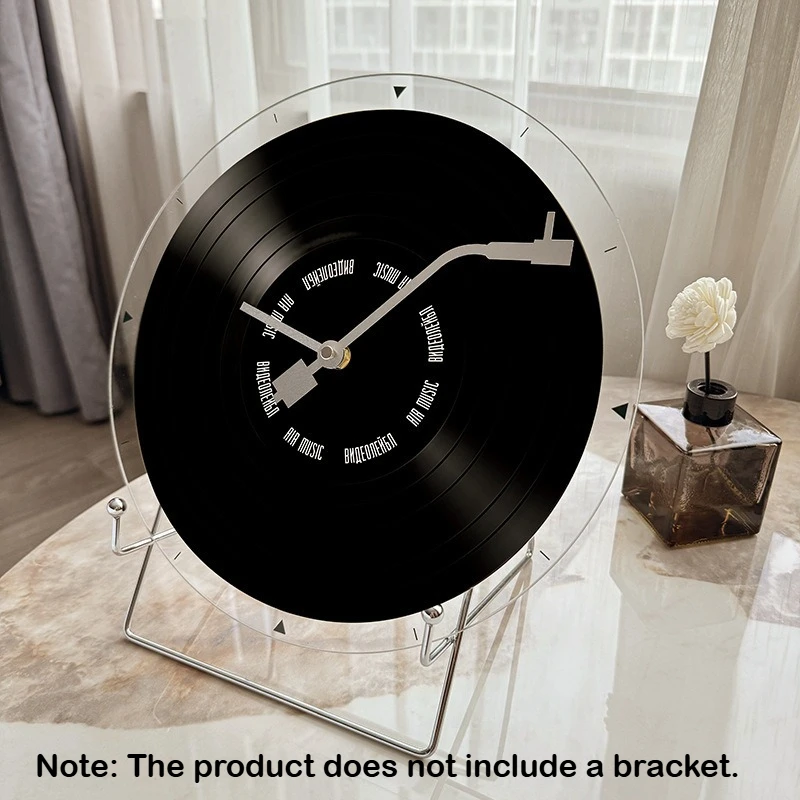 Retro Vinyl Records, Tempered Glass Wall Clock, Living Room, Room, Desk, Tabletop, Decorative Items